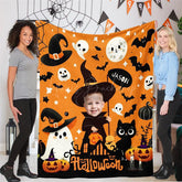 Lofaris Custom Face Name Halloween Blanket Personalized Spooky Gift Ghost for Kids
